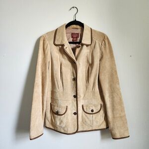 Eddie Bauer Camel Suede Jacket Size M